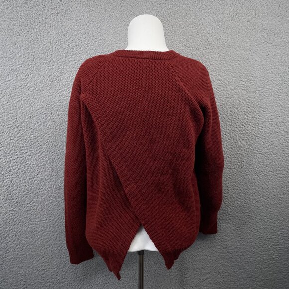 Madewell Province Cross-Back Pullover Sweater Red Burnished Mahogany Small - Picture 3 of 10